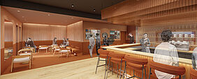 Café/Bar im Erdgeschoss