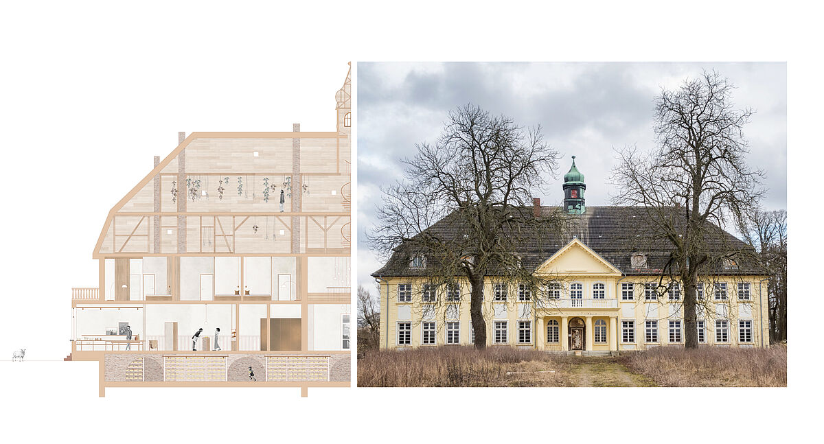 Schnitt Ava Knauf und Schloss Lübzin
