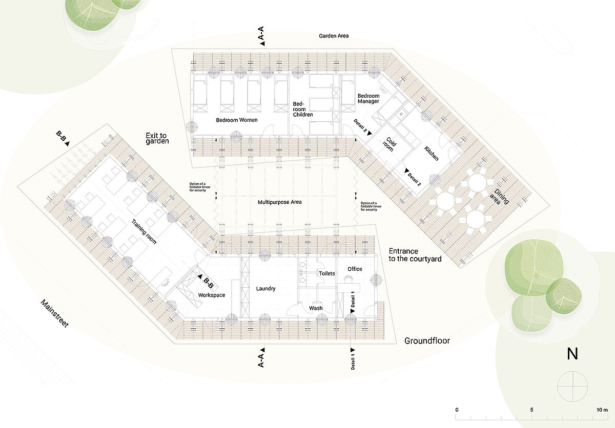 floor and room plan of the Women's House